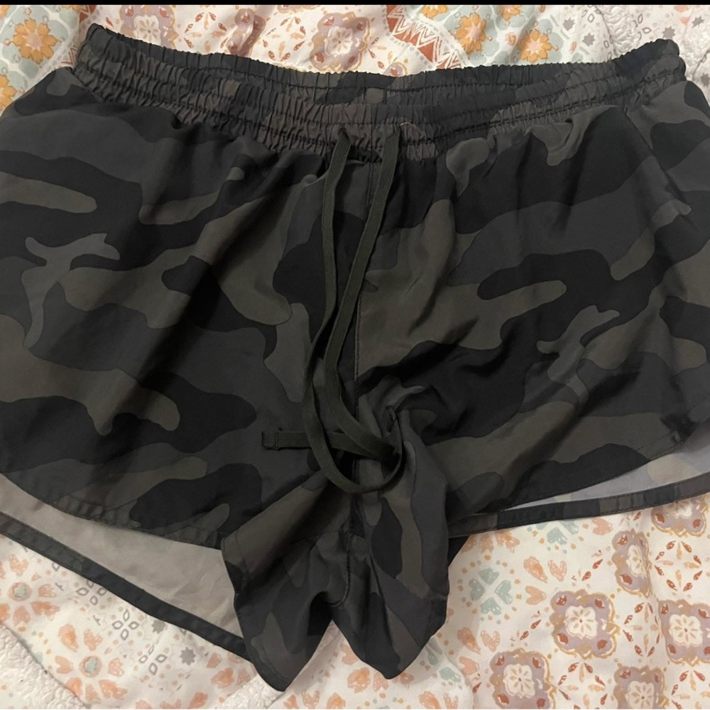 Old Navy Black and Gray Athletic Shorts with Stretchy High-Waist